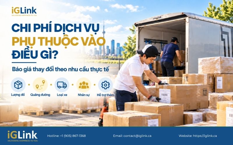 Chi phí dịch vụ chuyển nhà tại Canada của iGLink không cố định cho mọi trường hợp