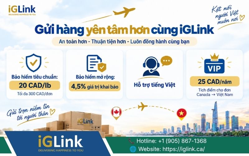 Gửi hàng Canada về TPHCM yên tâm hơn, thuận tiên hơn cùng iGLink