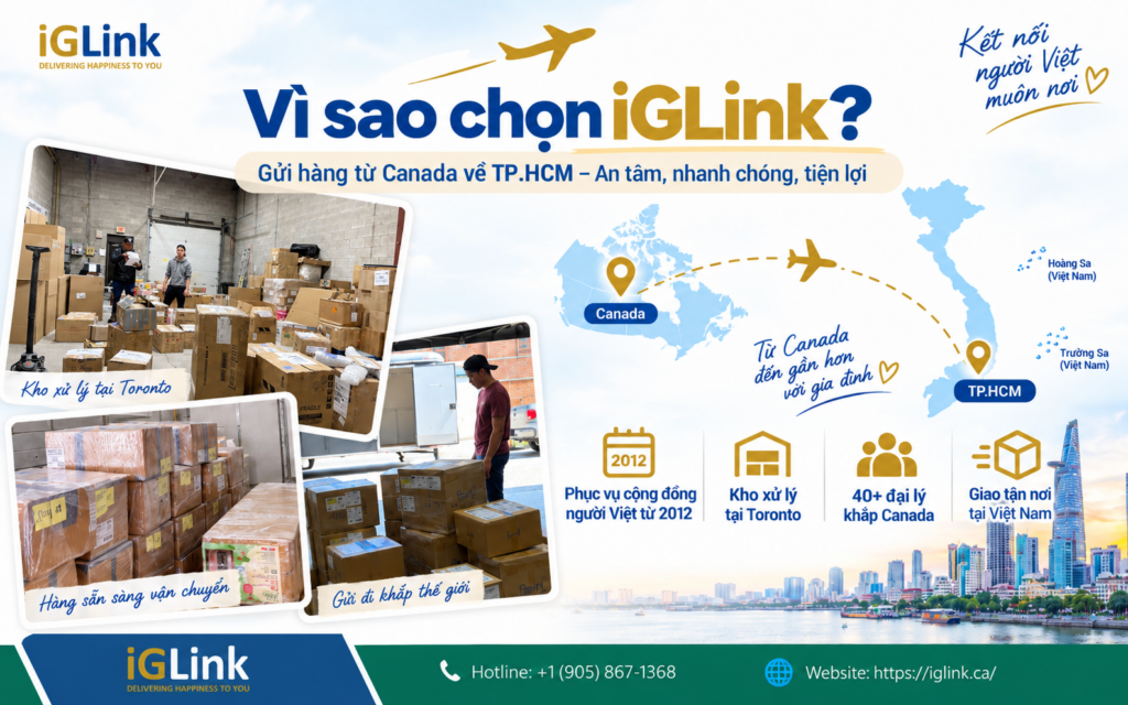 Nhiều lý do nên chọn dịch vụ gửi hàng từ Canada về TPHCM của iGLink