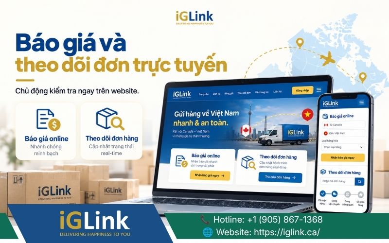Nền tảng website trực tuyến giúp việc gửi hàng từ Toronto về Việt Nam dễ theo dõi