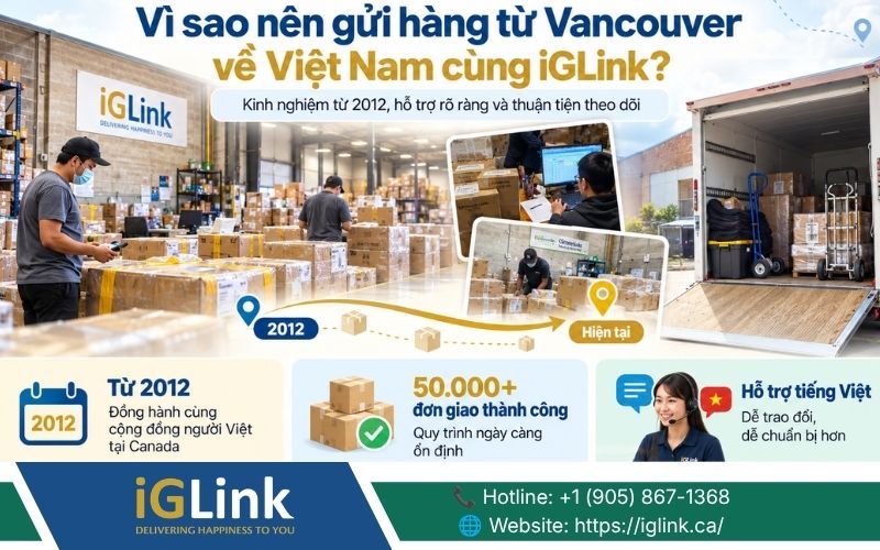 Gửi hàng từ Vancouver về Việt Nam có nhiều cách vận chuyển để lựa chọn