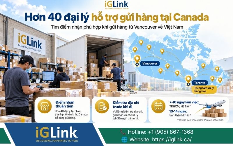 Mạng lưới điểm nhận hàng của iGLink phủ khắp khu vực Vancouver