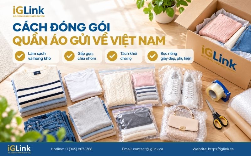 Cách đóng gói quần áo gửi về Việt Nam