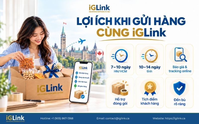 Gửi hàng từ Ottawa về Việt Nam với tiện ích báo giá và tracking online 