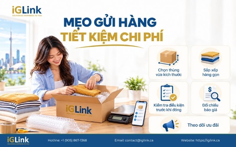 Đóng gói gọn và kiểm tra báo giá để tiết kiệm chi phí gửi hàng 