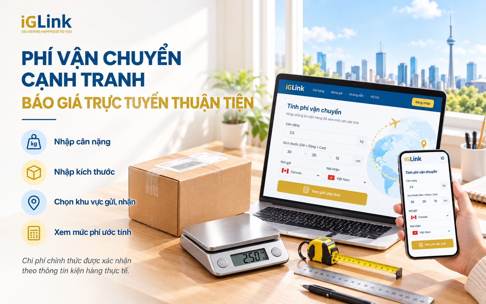 Phí vận chuyển cạnh tranh, báo giá trực tuyến thuận tiện