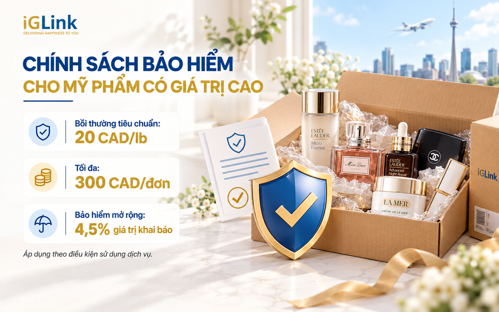 Chính sách bảo hiểm cho mỹ phẩm có giá trị cao