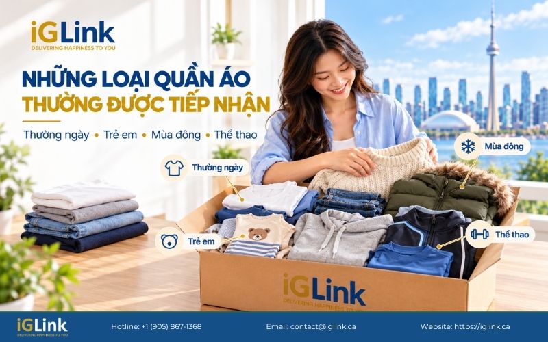 Các nhóm quần áo thường được iGLink xem xét tiếp nhận vận chuyển
