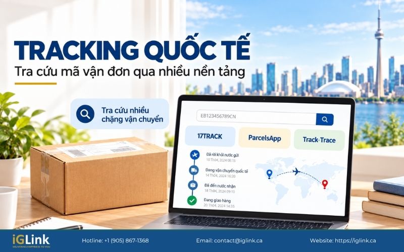 Theo dõi kiện hàng quốc tế bằng 17TRACK, ParcelsApp và Track-Trace.